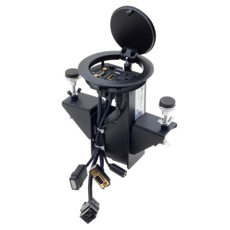 Kramer Electronics RTBUS-11 Round Table Mount Multi-Connection Solution, Pneumatic Lid, Brush Clear