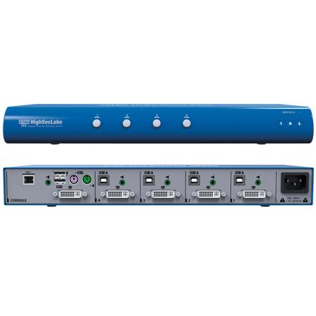 Kramer Electronics SK41D-3 HighSecLabs Secure 4-Port 4K30 UHD DVI-I KVM Switch, Protection Profile Version 3.0