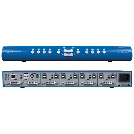 Kramer Electronics SX42DU-3 HighSecLabs Secure 2x4 4K30 UHD DVI-I Mini-Matrix KVM Switch with fUSB