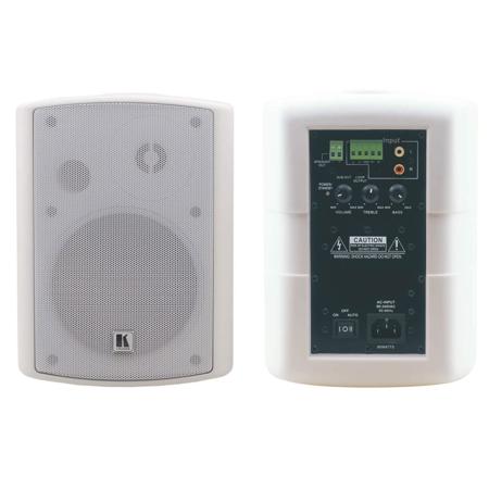 Kramer Electronics TAVOR-5-O 5.25" On-Wall 2-Way Powered Speakers, 30W RMS, White, Pair