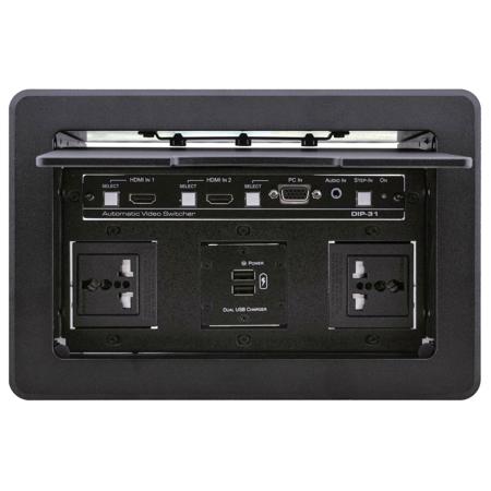 Kramer Electronics TBUS-10xl Table Mount Multi-Connection Unit, Silver Aluminum