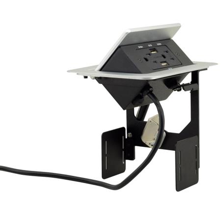 Kramer Electronics TBUS-204 Pop-Up Table Connection Bus, Sand-Blasted Anodized Aluminum Top, Silver