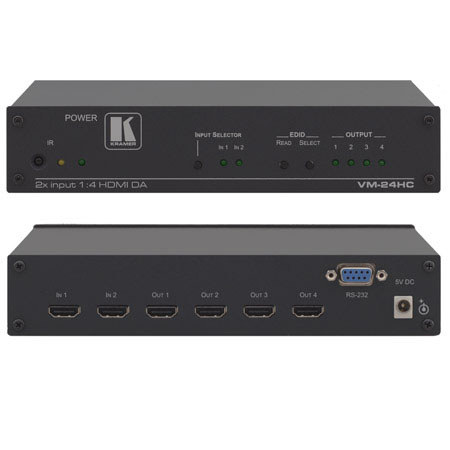 Kramer Electronics VM-24HC 2x1:4 HDMI Switcher & Distribution Amplifier
