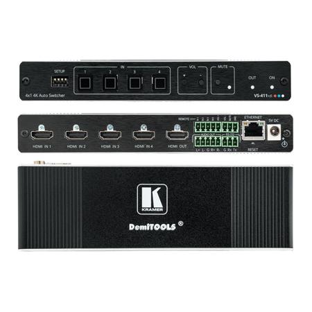 Kramer Electronics VS-411XS 4x1 4K Ultra HD HDR HDMI Intelligent Auto Switcher