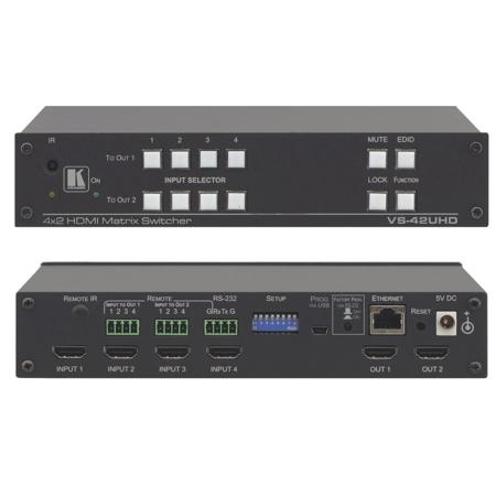 Kramer Electronics VS-42UHD 4x2 4K60 4:2:0 HDMI Automatic Matrix Switcher