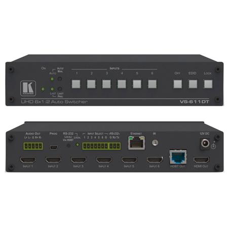 Kramer Electronics VS-611DT 6x1:2 4K HDMI/HDBaseT PoE Auto Switcher