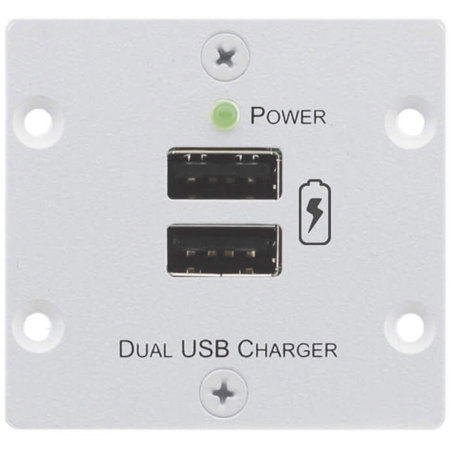 Kramer Electronics W-2UC Wall Plate Insert with Dual USB Charger, Black