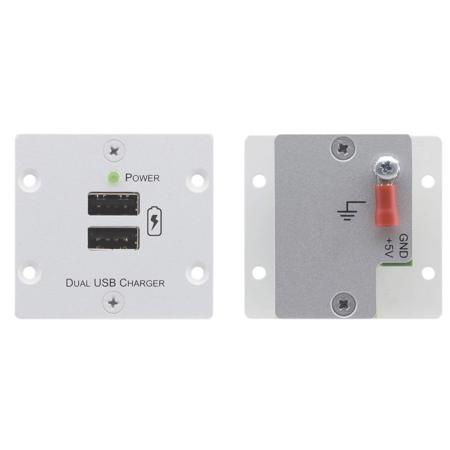 Kramer Electronics W-2UC Wall Plate Insert with Dual USB Charger, Gray