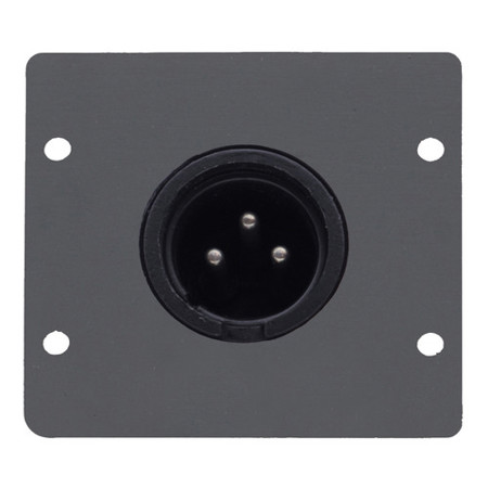 Kramer Electronics WA-1XLM Three-Pin XLR (M) Wall Plate Insert, Dual Slot, Gray