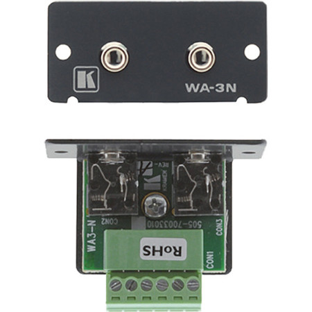 Kramer Electronics WA-3N Dual 3.5mm Stereo Audio to Terminal Block Wall Plate Insert, Single Slot, Black