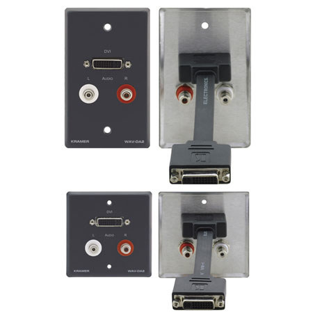 Kramer Electronics Kramer WAV-DA2 DVI & Dual RCA Passive Wall Plate