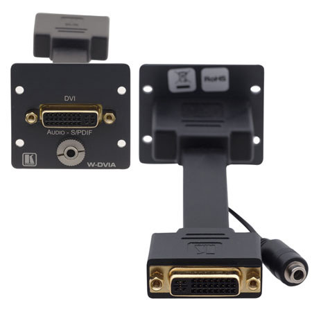 Kramer Electronics W-DVIA DVI & 3.5mm Stereo Audio Wall Plate Insert, Dual Slot