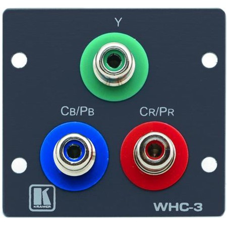 Kramer Electronics WHC-3 3 RCA Wall Plate Insert, Dual Slot, Black