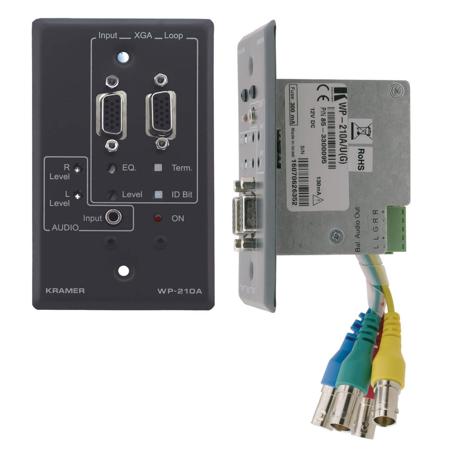 Kramer WP-210A VGA Amplifier and Stereo Audio Wall Plate, Gray