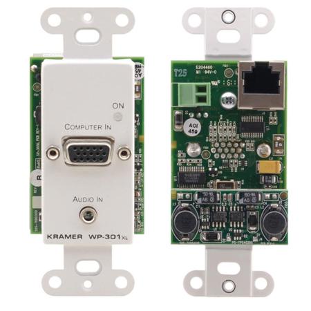 Kramer Electronics WP-301XL 15-Pin VGA and 3.5mm Stereo 1-Gang Wall Txr, White