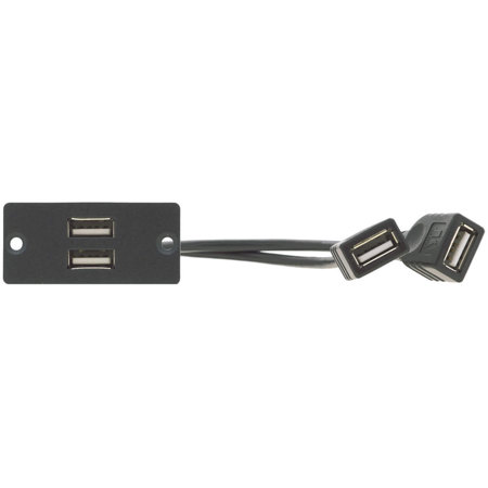 Kramer Electronics WU-2AA Dual USB-A to Dual USB-A Wall Plate Insert, Black