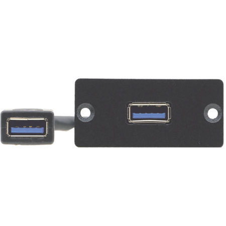 Kramer Electronics WU3-AA USB 2.0-A to USB 2.0-A Female Wall Plate Insert, Black