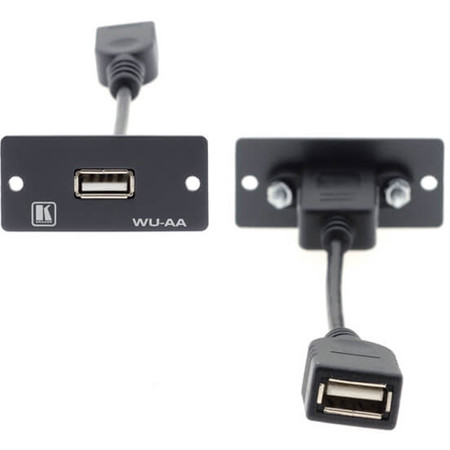 Kramer Electronics WU-AA USB-A to USB-A Wall Plate Insert, Single Slot, White