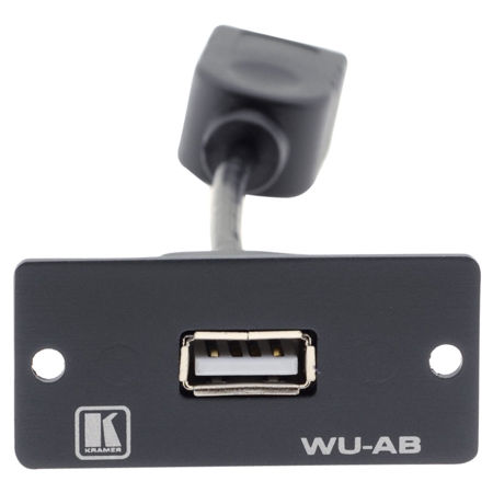 Kramer Electronics WU-AB USB A to USB B Wall Plate Insert, Single Slot, Gray