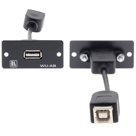 Kramer Electronics WU-AB USB A to USB B Wall Plate Insert, Single Slot, White
