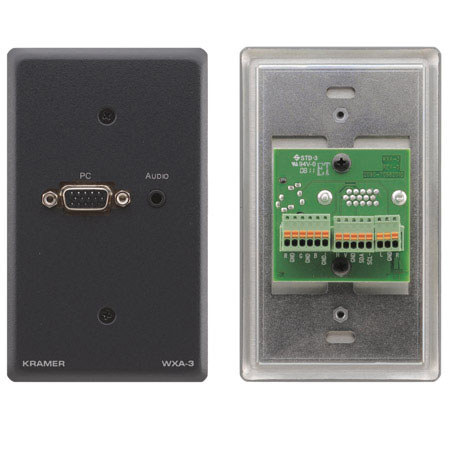Kramer Electronics WXA-3 15-Pin HD & 3.5mm Stereo Audio Passive Wall Plate