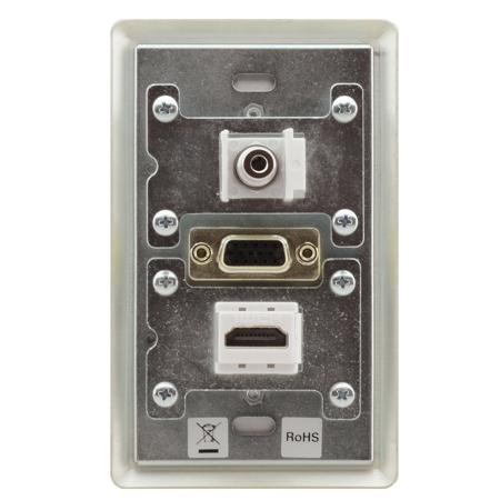 Kramer Electronics WXA-H 15-Pin HD, HDMI, 3.5mm Audio Wall Plate, Black