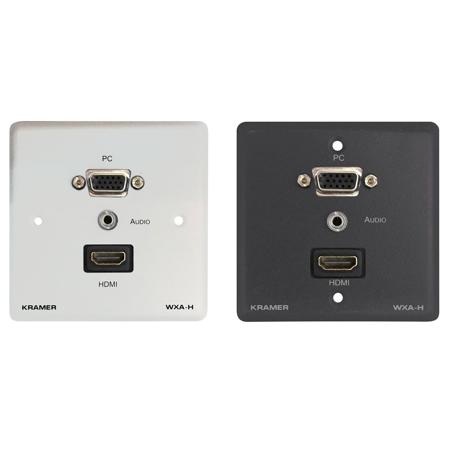 Kramer Electronics WXA-H-D Passive Wall Plate with Decora Design Frame - 15-Pin HD (F-F), 3.5mm Stereo Audio and HDMI, White