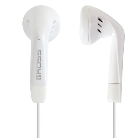 Koss KE5 3.5mm Connector Earbuds, 60-20000 Hz Frequency Response, White