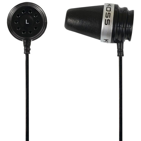 Koss Sparkplug Earbud Noise Isolating Headphones with Volume Control, Black