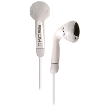 Koss KE5 Lightweight Earbud Headphones, White
