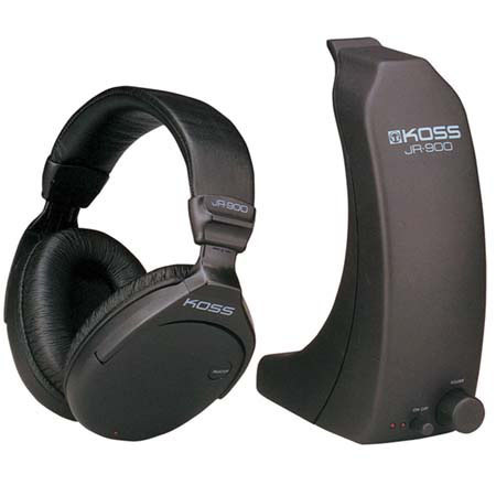 Koss JR900 Radio Frequency Wireless Stereophone System with Transmitter & Headphones, 20-20,000 Hz Frequency Response
