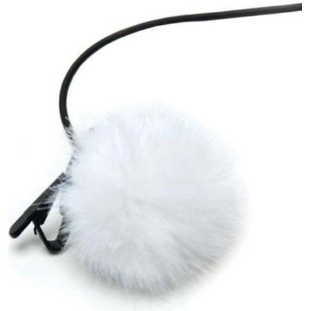 K-Tek KLAVTPRFFWHITE Fuzzy Lavalier Topper with Fur
