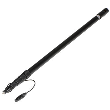 K-Tek KE-144CCR 3'.3"-12' Avalon Series Aluminum Boompole, Internal Coiled Cord - Nuetrik Female XLR on Top Pigtail & Switchcraft Male XLR, Side Exit