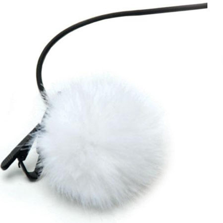 K-Tek KLTFW Fuzzy Shower Cap Style Lav Windscreen,White