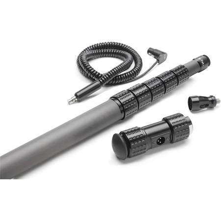 K-Tek KP12CCR 12' KlassicPro Graphite Boompole with XLR Coiled Cable & Side Exit