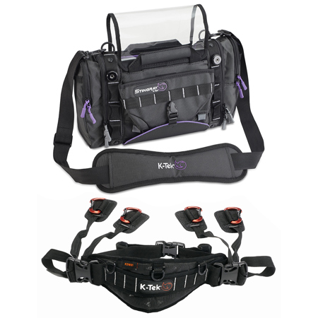 K-Tek Stingray Junior X Audio Mixer Recorder Bag with Waist Belt Purple Interior