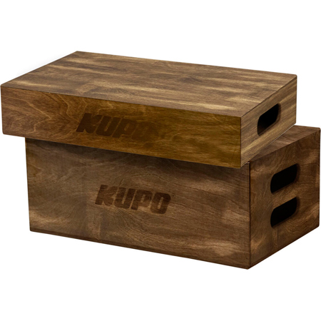 Kupo Apple Box Set with Half and Full Size Box, Brown Stained