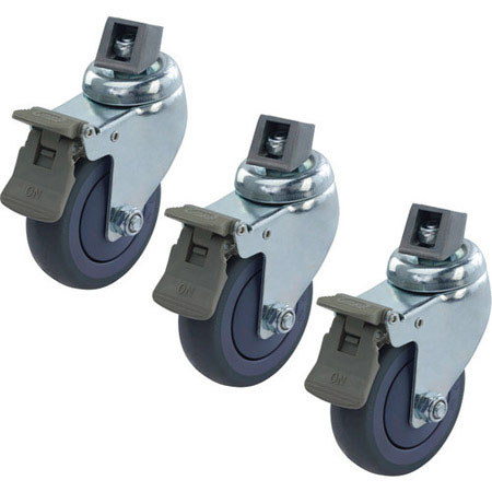 Kupo 100mm Caster with Brake, M10 Thread Adapter, Set of Three