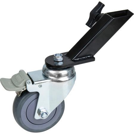 Kupo Square Stand Leg Caster Adapter with Brake, Black, Set of 3