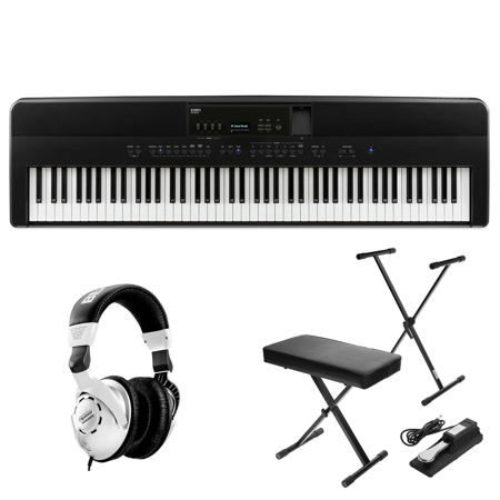 Kawai ES920 88 Key Portable Digital Piano Black with Stand Pedal Headphones ES920B K