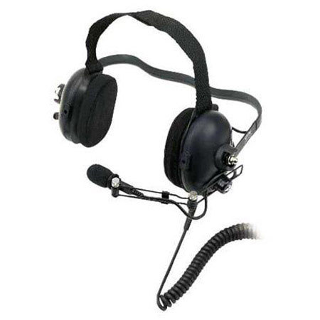 Kenwood KHS-10BH Heavy-Duty Noise-Reduction Over-the-Head Headset Microphone with PTT, Black