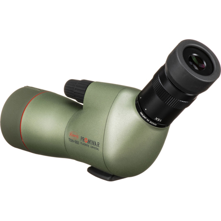 Kowa Prominar Series TSN-553 Compact 15-45x55 Fluorite Crystal Spotting Scope with Angled Eyepiece, 14-12.5mm Eye Relief, 3m (9.84') Min Focus Distance, Waterproof, Green