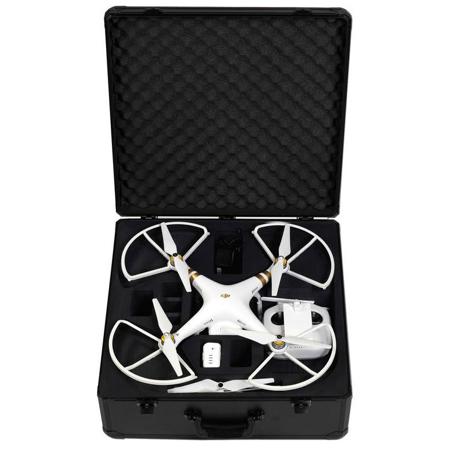 Koozam Aluminum Hard Case for DJI Phantom Drones with Prop Guards, Black