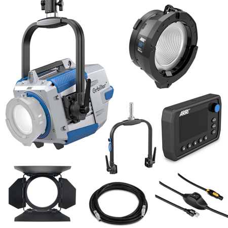 ARRI Orbiter 500W LED Light, Blue/Silver w/60 Degree Open Face Optic, Yoke,Cable