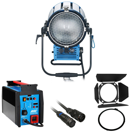 ARRI True Blue D40 HMI 4000W Fresnel Head with EB Max 2.5/4K Ballast, 50' Cable