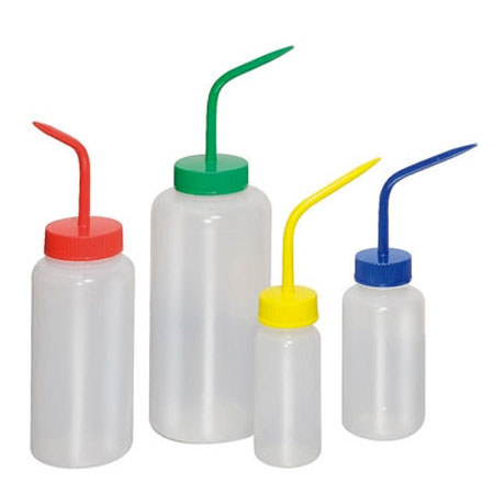 Labelmaster Color-Coded Wash Bottle, 8 oz Capacity, Red Cap