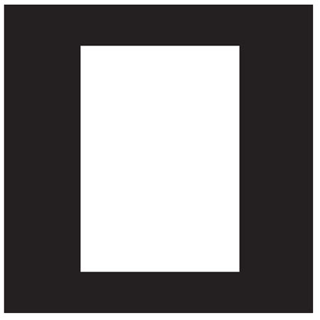 Leather Album Designs "A" Series 10x10" Single Mat for One 7x10" Photograph, Color Black.