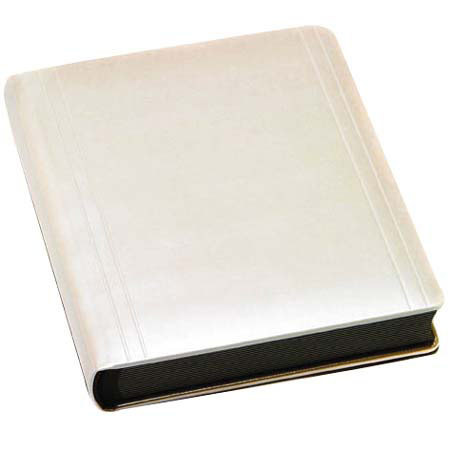 Leather Album Designs Corina Pro Series Library Bound Album, 12 Pages, Holds 24-5x7" Photos, Black Eurohyde Covers and Black Pages with Black Gilding.