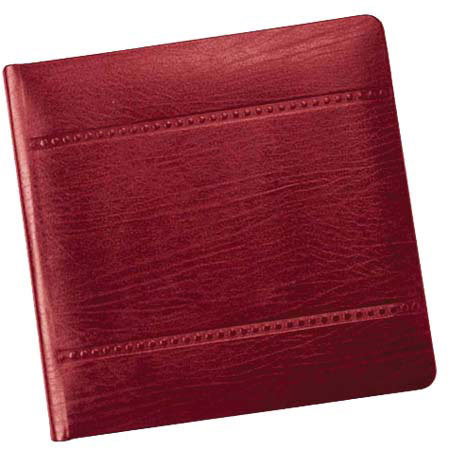 Leather Album Designs Corina Pro Series Library Bound Album, 30 Pages, Holds 60-10x10" Photos, Red Eurohyde Covers and Black Pages with Black Gilding.