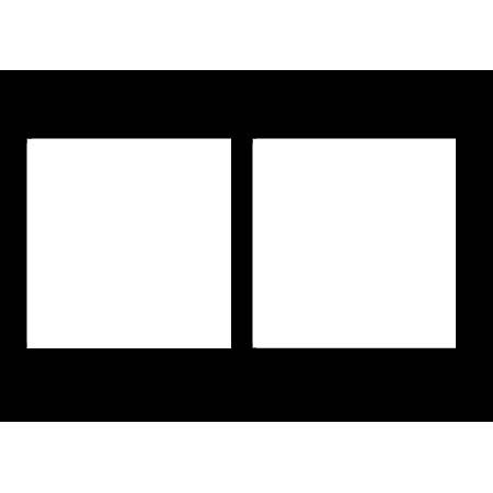 Leather Album Designs "R" Series 8x12" Single Mat for Two 5x5" Photographs, Color Black.
